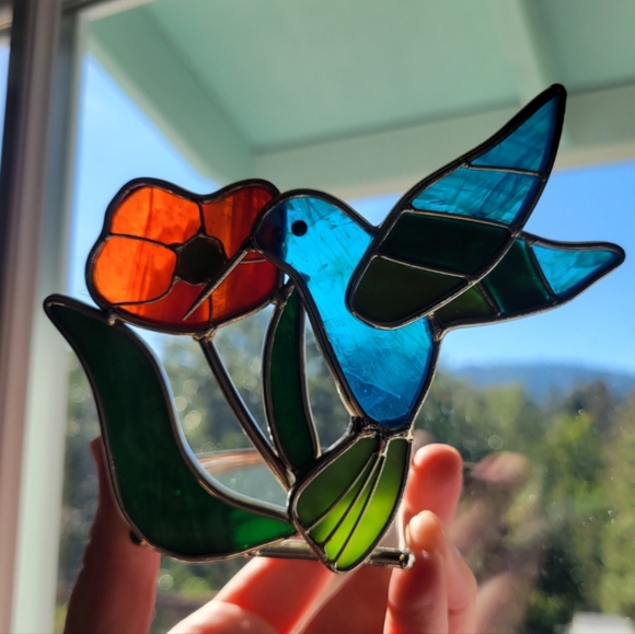 Hummingbird Stainglass Tealight Holder All Occasion/Holiday/Kids/Spring/Summer - Picture 14 of 14
